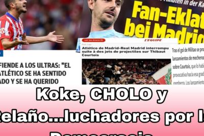 Collage of sports headlines, players and stadium crowd reactions showing fan unrest and press coverage, a tilberede image.