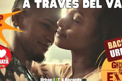 Close-up of a couple sharing an intimate bachata embrace in a promotional cover a traves 1.