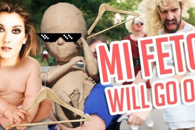Satirical collage of fetuses, hangers and protesters highlighting aborto legal 20