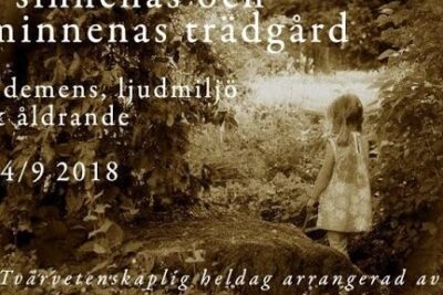 Sepia-toned child walking along a leafy garden path, ar nodvandigt.