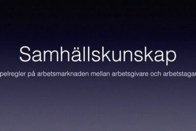 Presentation slide about arbetsgivare arbetstagare and labour market rules