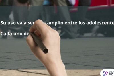 Hand holding a marker writing over a blurred street background and on-screen bullet points mentioning argumentos tecnologias