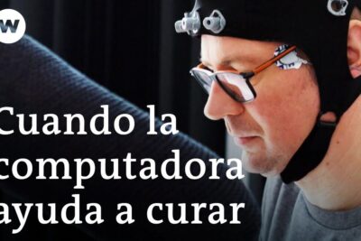 A man wearing an EEG sensor cap and glasses during a brain-monitoring session avances medicos 2
