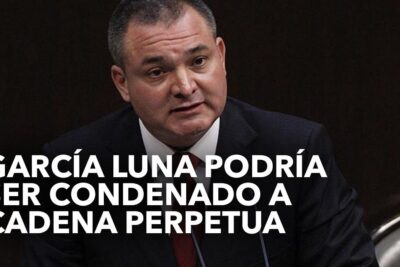 Close-up of a man in a suit with bold headline about cadena perpetua 2