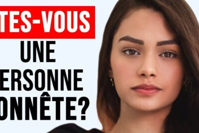 Close-up portrait of a thoughtful young woman beside bold French question text, visual for a caractere dune personality quiz.