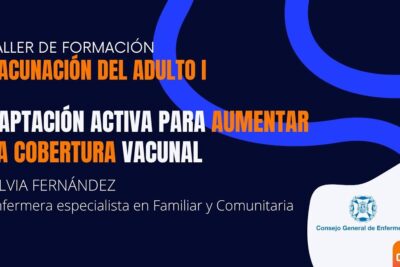 Workshop slide promoting active outreach to increase cobertura vacunacion 1 for adult vaccination