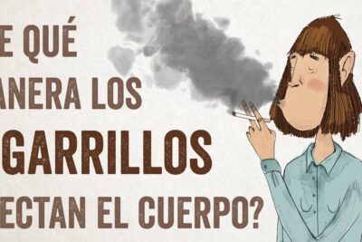 Illustration of a person smoking with a cloud of smoke illustrating consumo tabaco 2 and its health impact.