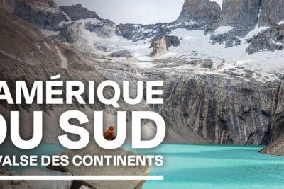 Turquoise glacial lake framed by towering snow-capped cliffs and a lone hiker, definiera amazonas