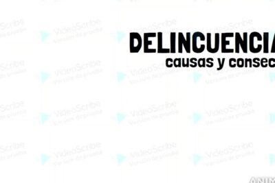 Bold Spanish presentation slide about delincuencia juvenil 1 highlighting causes and consequences of youth crime.