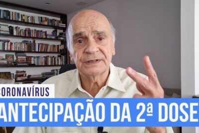 Elderly man speaking in a home office thumbnail about dose vacina and second dose timing