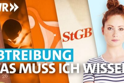 Thumbnail depicting a young woman, fetal silhouette, calendar and legal text illustrating eine abtreibung 4