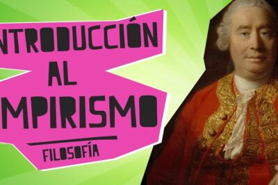 Bright green and pink cover design reading 'Introducción al Empirismo' alongside a classical philosopher portrait for el empirismo 1.