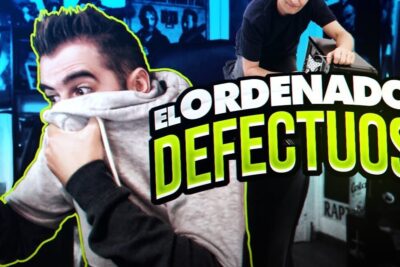 A person reacting with shock next to a desktop tower in el ordenador 1 thumbnail.