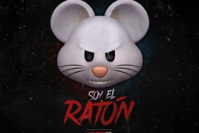 Stylized angry mouse head mascot against a dark grunge background labeled el raton 1.