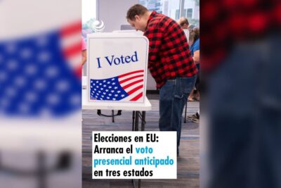 Person casting a ballot at an American voting booth illustrating el voto 1