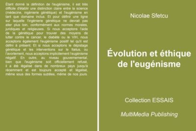 Green book cover titled Évolution et éthique de l'eugénisme highlighting faveur leugenisme and ethical discussion