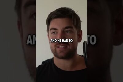 Close-up of a man speaking into a microphone with bold overlay text, favor nietzsche