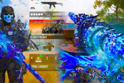 Icy blue dragon weapon skin for krig with ghost operator and vibrant loadout