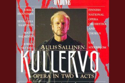 Brooding male portrait on a theatrical cover with red brushstroke accents and large title text, hanen ajatuksensa 1.