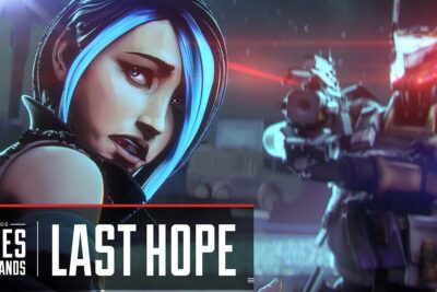 Blue‑haired animated woman glances back in fear at an armed soldier with a laser sight, huonoa johtajuutta 1.