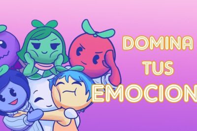 Cute pastel cartoon characters showing different feelings and a bold message for inteligencia emocional 4.