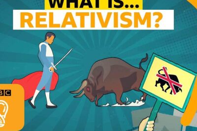 Cartoon matador confronting a bull with a crossed-out bull protest sign, visualizing kulturell relativism 1.