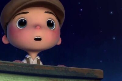 Young boy gazing in wonder at the starry sky la luna 1