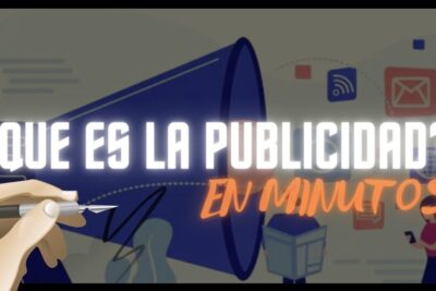 Megaphone illustration with a bold headline and marketing icons illustrating la publicidad 5