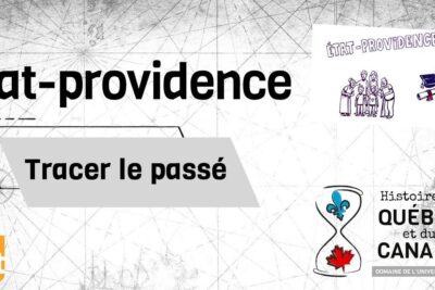 Poster-style graphic illustrating letat providence france with family, education and healthcare icons