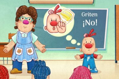 Teacher and child leading a classroom lesson about saying no to maltrato infantil 4