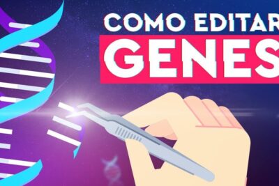 Hand holding a scalpel editing a glowing DNA double helix illustration representing manipulacao genetica 4.