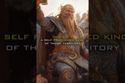 Triumphant bearded Viking king raising a drinking horn in celebration, monarkiet norge