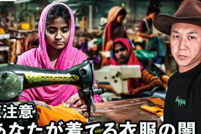 Woman in a pink headscarf operating a vintage sewing machine on a crowded garment factory floor with other seamstresses, offentlige selskaper 1