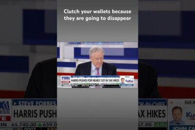 Business news screenshot with an anchor and a bold lower-third about nearly $5 trillion in tax hikes, illustrating okonomisk politik 2.