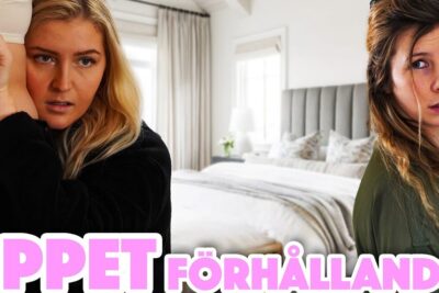 Two women in a softly lit bedroom with contrasting expressions hinting at a conversation about oppet forhallande