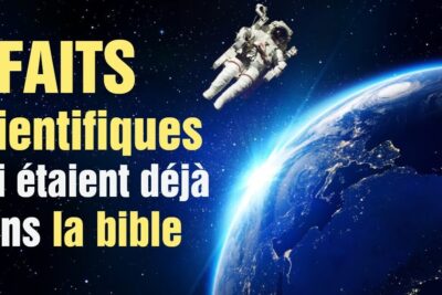 Astronaut floating above a glowing Earth with a bold French headline referencing preuves scientifiques 1.