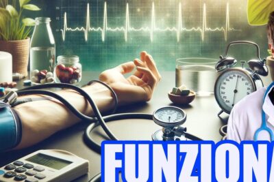 Blood pressure cuff on an arm, stethoscope, sphygmomanometer, ECG waveform and a smiling doctor highlighting prigionia preventiva 1