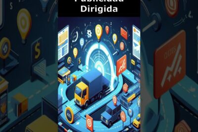 Digital illustration of delivery vehicles, location pins and analytics representing publicidad dirigida 7