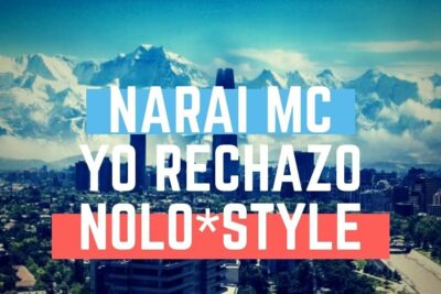City skyline graphic with large 'Yo Rechazo' text and colorful banners, promoting rechazo zar.
