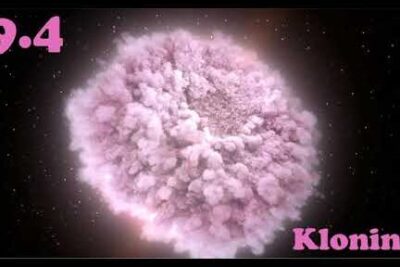 Abstract pink, cloud-like cellular sphere resembling an embryo cluster, conceptual illustration for reproduktiv kloning 4.