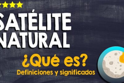 Chalkboard-style graphic illustrating satelite natural with a friendly cartoon moon and explanatory text