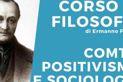 Portrait beside a blue course banner about scientifico positivismo, positivism and sociology