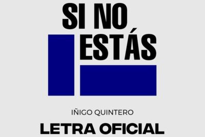 Bold typographic poster reading SI NO ESTÁS with deep blue rectangular blocks and author credit, featuring si no 1.