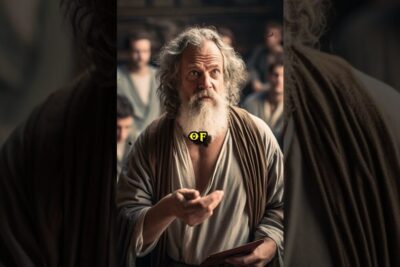 A bearded philosopher in robes addresses a crowded courtroom in an intense sokrates rettssak 2 scene.