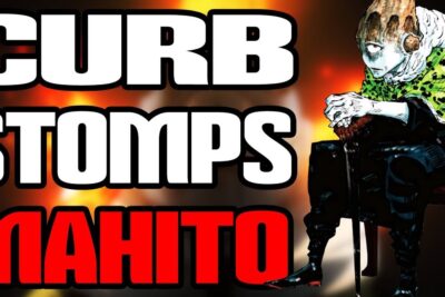 Dramatic thumbnail with a seated eerie character and large typography reading 'CURB STOMPS MAHITO' highlighting styrke argumenter