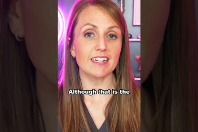 Close-up of a female presenter in a vertical video thumbnail discussing terapeutisk abort with on-screen caption