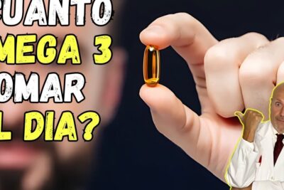 Close-up of a hand holding a single golden omega-3 softgel capsule with bold text and a doctor inset referencing tredje dosis