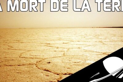 Vie terre 2 depiction of a cracked, sunlit salt flat stretching to a distant horizon under a pale sky
